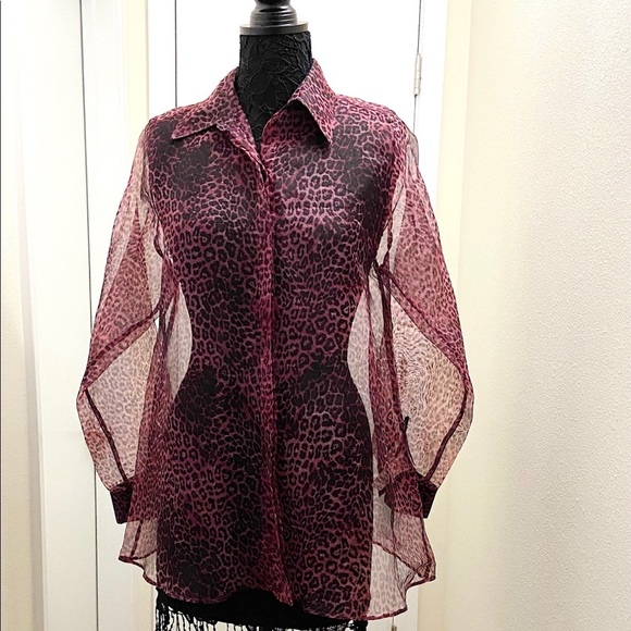 TOPSHOP see through leopard shirt - Picture 5 of 16